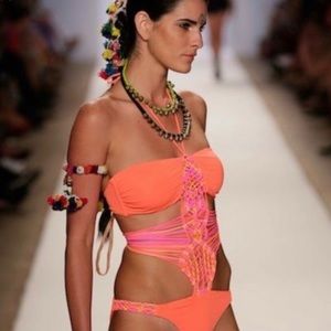 Mara Hoffman coral strappy monokini small